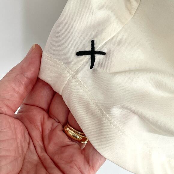 Cuts Clothing NEW AO Curve-Hem Short Sleeve T-Shirt Mens Sz L Cream Soft Stretch - Picture 3 of 7